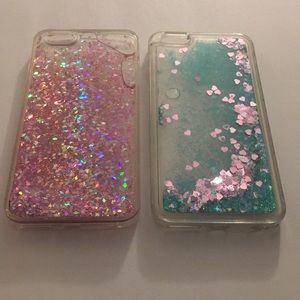 I phone 7 plus liquid glitter cases